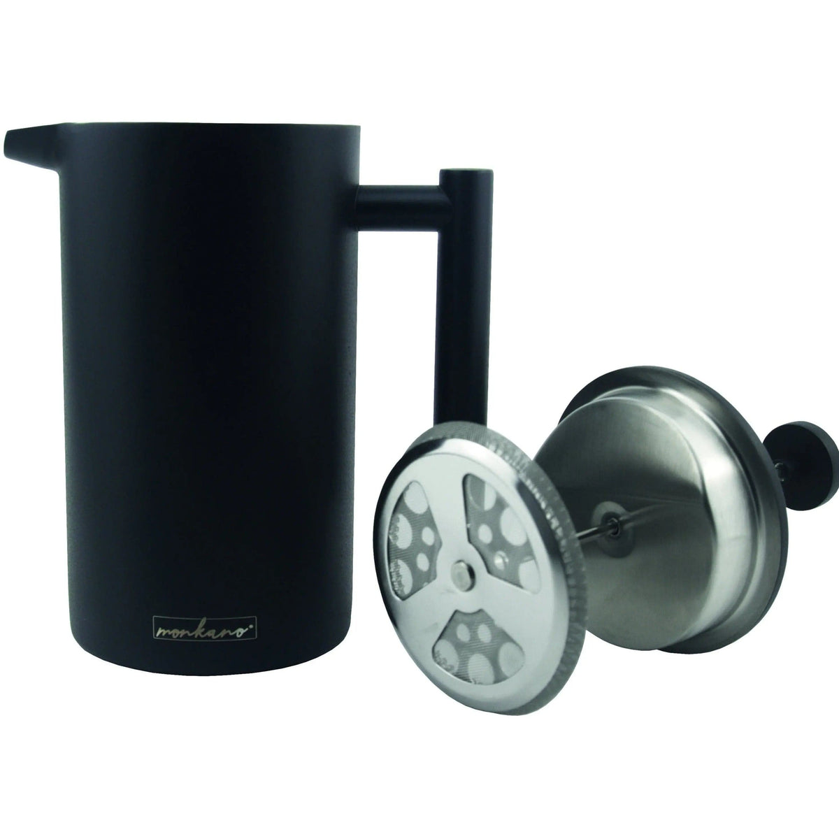 Pressstempelkanne "Monza" Edelstahl schwarz - Isolierfunktion 1000 ml French Press isoliert French Press monkano - rhiinland.com