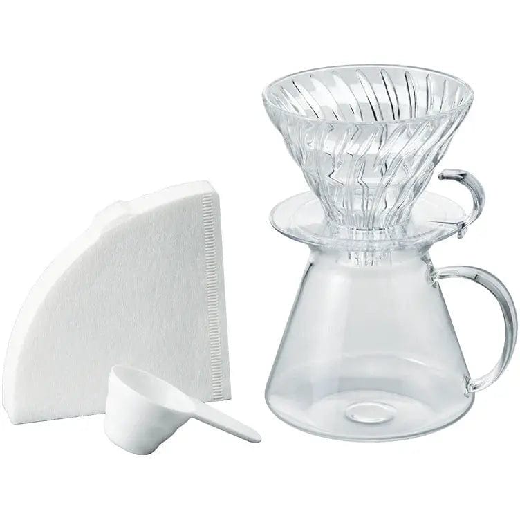 Hario Coffee Dripper V60 Glas Brewing Kit - Set mit Kanne und Filterhalter V60 Hario - rhiinland.com