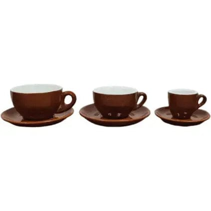 Milchkaffee Tasse und Untertasse Braun Serie Palermo von Nuova Point 260 ml Milchkaffeetasse Nuova Point - rhiinland.com