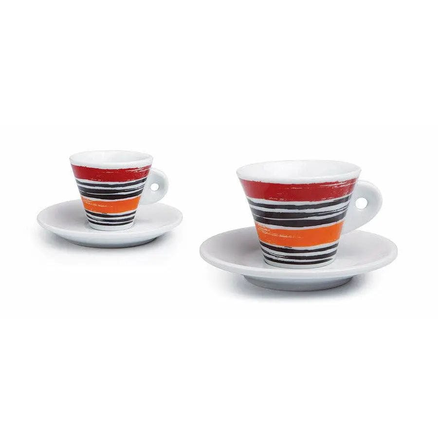 Nuova Point - 6 Tassen - 6 Farben Cappuccino Tasse - Sonderkollektion Porzellan Cappuccinotasse Nuova Point - rhiinland.com